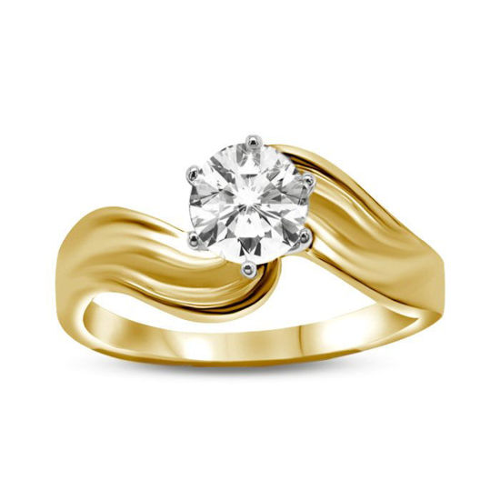 Image sur Bague solitaire en or jaune 10KT avec diamant de laboratoire - 11519.10Y