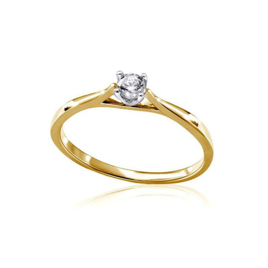 Image sur Bague solitaire en or jaune 10KT avec diamant de laboratoire - 9360.12.10Y