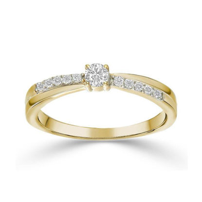 Image de Bague en or jaune 10KT avec diamants de laboratoire - 11044.21.10Y