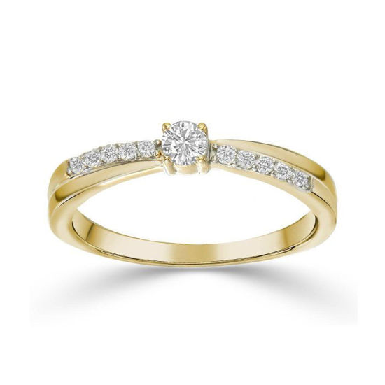 Image sur Bague en or jaune 10KT avec diamants de laboratoire - 11044.21.10Y
