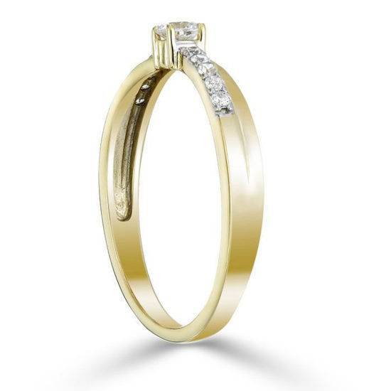 Image sur Bague en or jaune 10KT avec diamants de laboratoire - 11044.21.10Y