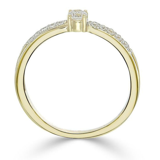 Image sur Bague en or jaune 10KT avec diamants de laboratoire - 11044.21.10Y