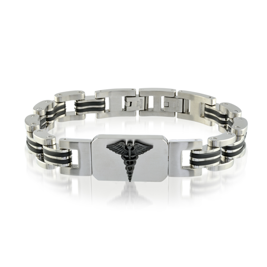 Image sur Bracelet médical 8" à 8 1/2'' en acier inoxydable - SMAB29