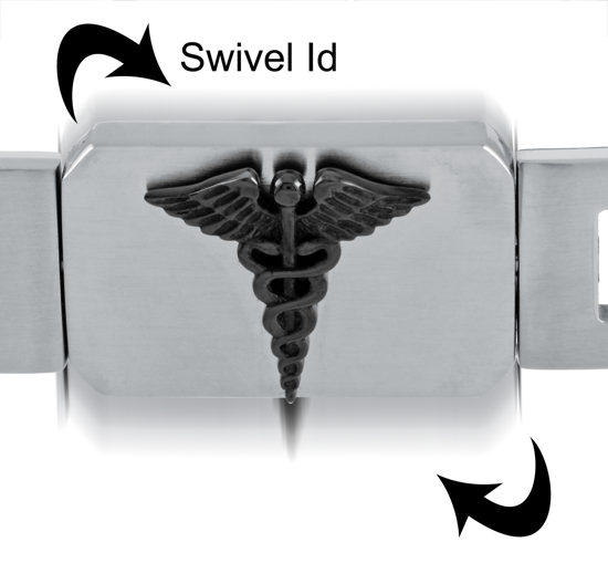 Image sur Bracelet médical 8" à 8 1/2'' en acier inoxydable - SMAB29