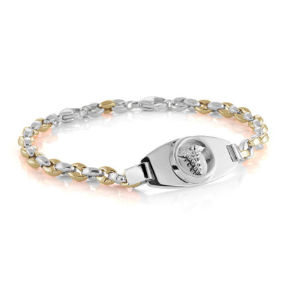 Image de Bracelet médical 7" ou 8" en acier inoxydable 2 tons - SMAB65