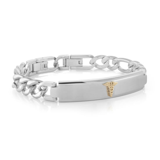 Image sur Bracelet médical Figaro 8" à 9 1/4'' en acier inoxydable - SMAB68