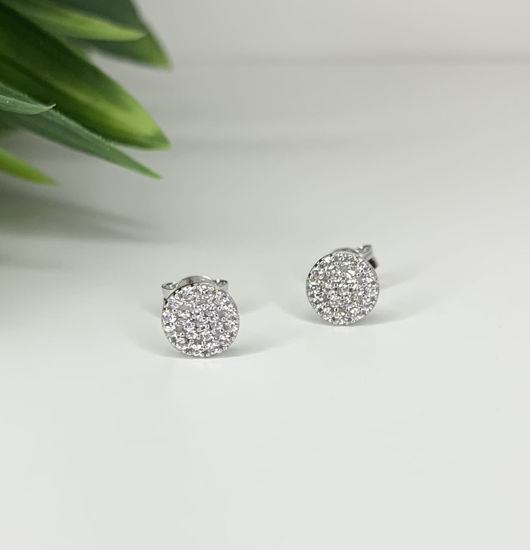 Image sur Boucles d'oreilles en or blanc avec zircons cubiques