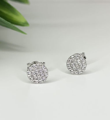 Image de Boucles d'oreilles en or blanc avec zircons cubiques