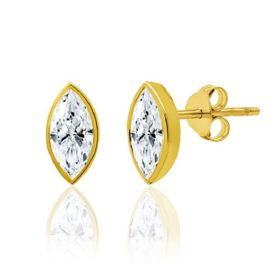 Image sur Boucles d'oreilles en or jaune 10KT avec diamants de laboratoire - 7753E.50.10Y