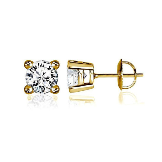 Image sur Boucles d'oreilles en or jaune 10KT avec diamants de laboratoire - 7899E.50.10Y