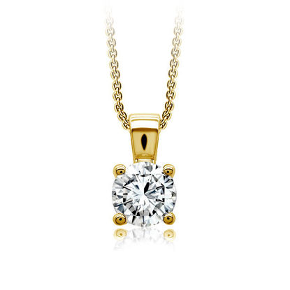 Image de Collier en or jaune 10KT avec un diamant de laboratoire - 7899P.50.10Y