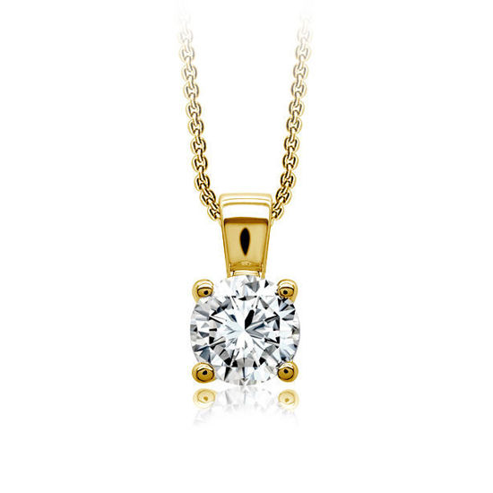 Image sur Collier en or jaune 10KT avec un diamant de laboratoire - 7899P.50.10Y