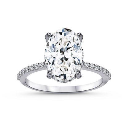 Image de Bague en or blanc 10KT avec diamants de laboratoire - 11960.2.36