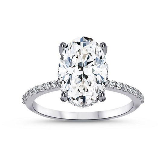 Image sur Bague en or blanc 10KT avec diamants de laboratoire - 11960.2.36