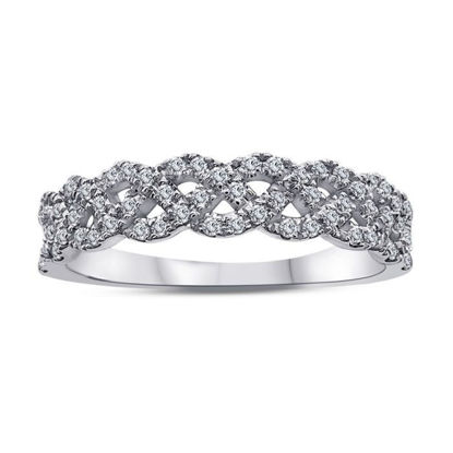 Image de Bague en or blanc 10KT avec diamants de laboratoire - 11487W-B.10W