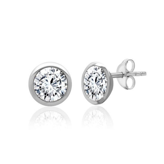 Image sur Boucles d'oreilles en or blanc 10KT avec diamants de laboratoire - 7818E.50.10W