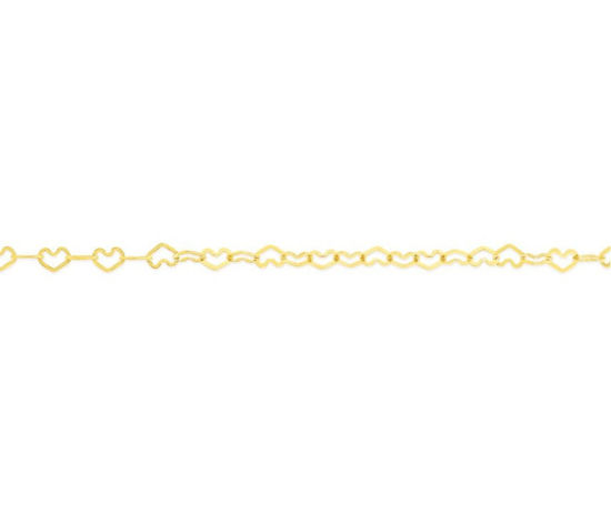 Image sur Bracelet cœurs 6 3/4" en or jaune 10KT