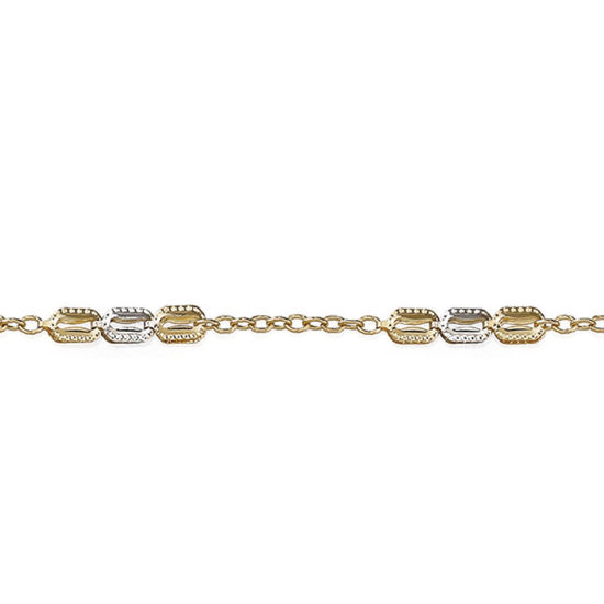 Image sur Bracelet de Fantaisie 7 1/4" en or jaune et blanc 10KT