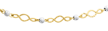 Image de Bracelet de Fantaisie 7" en or jaune et blanc 10KT