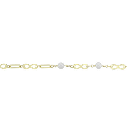 Image de Bracelet infinis et perles 7 1/2" en or jaune 10KT