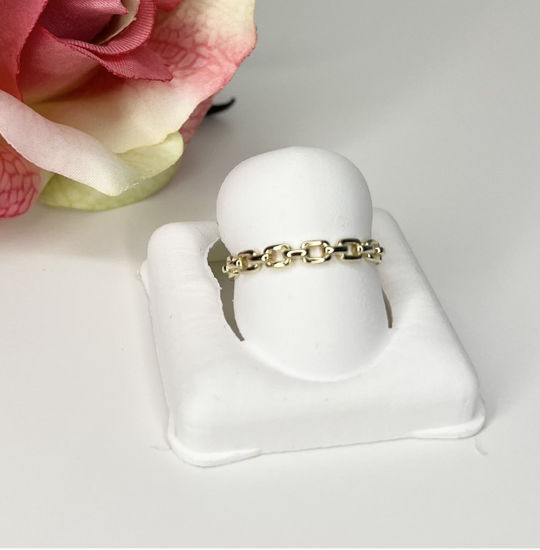Image sur Jonc en or jaune 10KT motif maille carrée