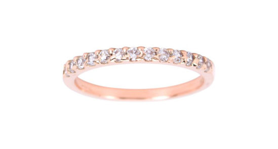Image sur Jonc semi-éternité en or rose 10KT avec zircons cubiques