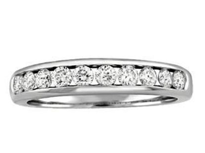 Image de Jonc semi-éternité en or blanc 10KT avec diamants naturels canadiens - FIJ2033/33