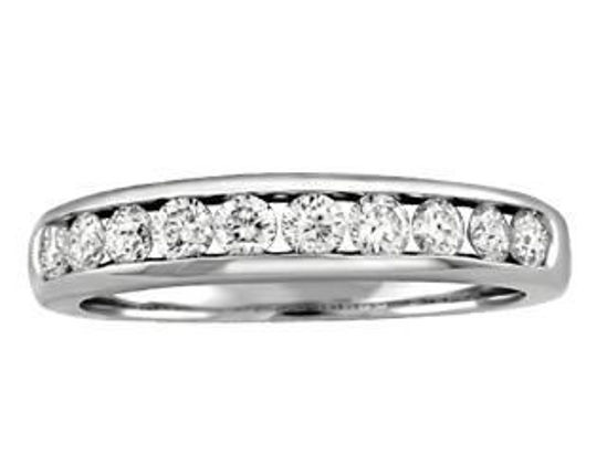 Image sur Jonc semi-éternité en or blanc 10KT avec diamants naturels canadiens - FIJ2033/33