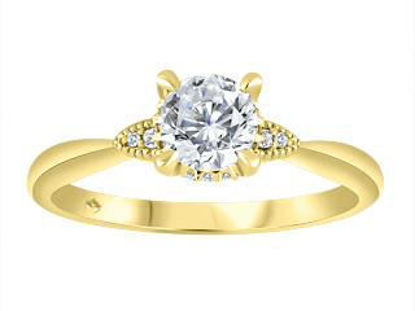 Image de Bague en or jaune et blanc avec un diamant naturel canadien - FIJ3824/50
