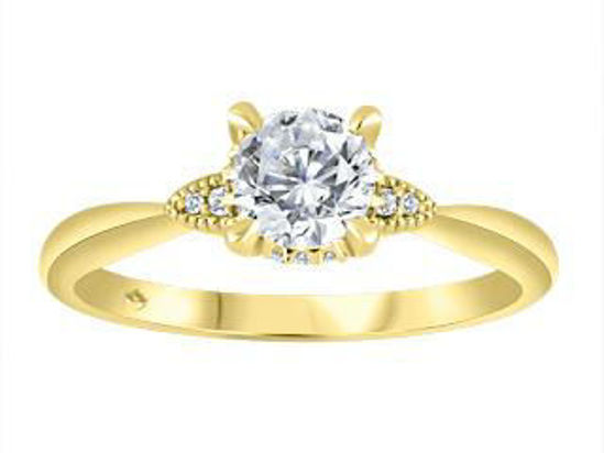 Image sur Bague en or jaune et blanc avec un diamant naturel canadien - FIJ3824/50