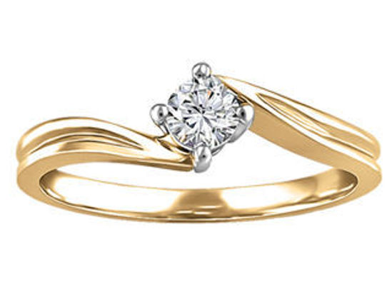Image sur Bague en or jaune et blanc 10KT avec un diamant naturel canadien - FIJ2806/20