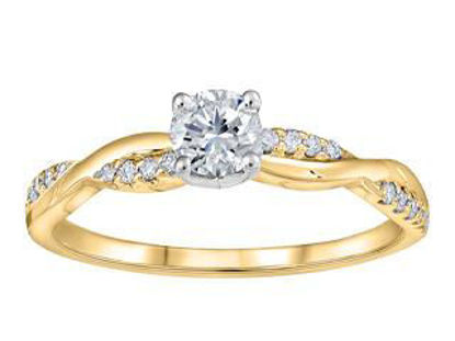 Image de Bague en or jaune et blanc 10KT avec diamants naturels - FIJ3094/15