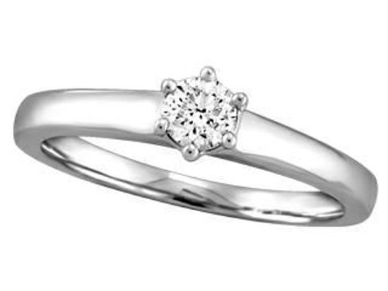 Image sur Bague en or blanc 14KT avec un diamant naturel canadien