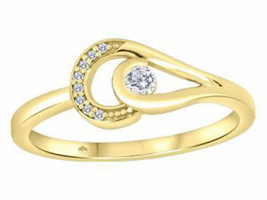Image sur Bague en or jaune 10KT avec diamants naturels - FIJ3953/07