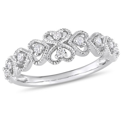 Image de Bague en or blanc 10KT avec diamants naturels