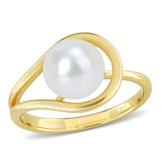 Image sur Bague en or jaune 10KT avec perle d'eau douce
