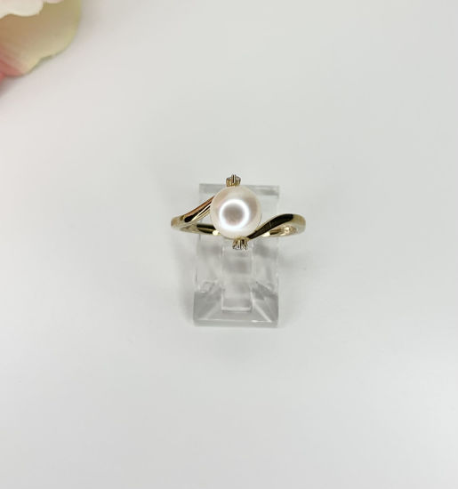 Image sur Bague en or jaune 10KT avec perle d'eau douce et diamants naturels
